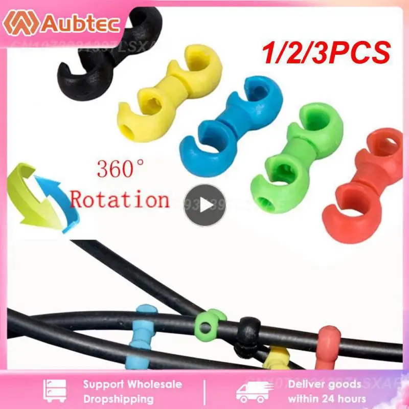 1/2/3Pcs Mtb Cavo Del Freno Clip Stile S Fibbia Rotante Guida Del Tubo Mtb Bike Cross Line Hook Tidy Clip Ring Clasp Ciclismo