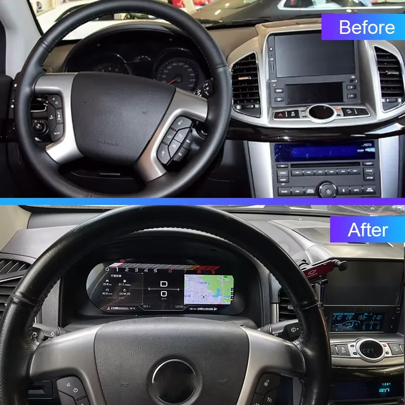 Panel de Instrumentos LCD de 12.3 Pulgadas para Chevrolet Captiva 2007-2017, Tablero Digital para Automóvil, Velocímetro, Panel de Cabina Virtual, Medidor de Velocidad 6
