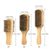 Men Boar Bristle Hair Brush  Natural Wooden Wave Brush for Male, Styling Beard Hairbrush for Short,Long,Thick,Curly,Wavy Hair 2