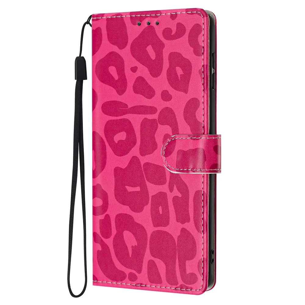 Leopard Print Wallet Case: Stylish Flip Card Holder Leather Phone Cover