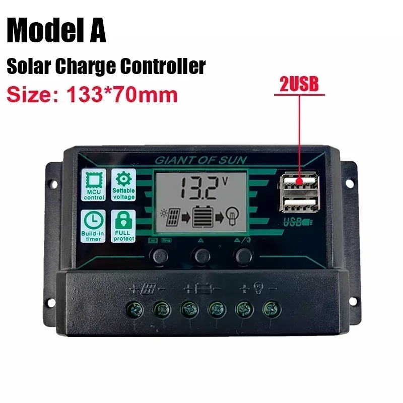 thumbnail image 1 of Controlador de carga de batería Solar 10/20/30/40/50/60/70/80/90/100A pantalla Digital LCD 12V 24V controlador de paneles solares 2023, 1 of 5