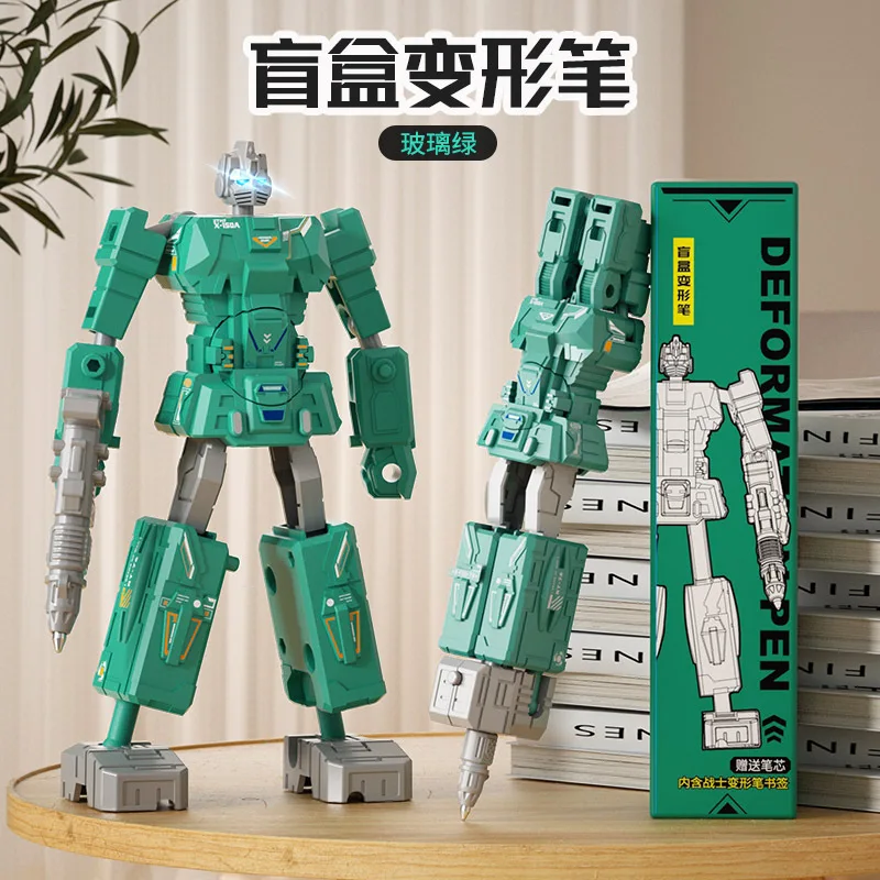 1개 로봇 변형 펜 문구 젤 펜 창의적인 변형 로봇 어린이 학교 사무용품 귀엽고 멋진 선물 상