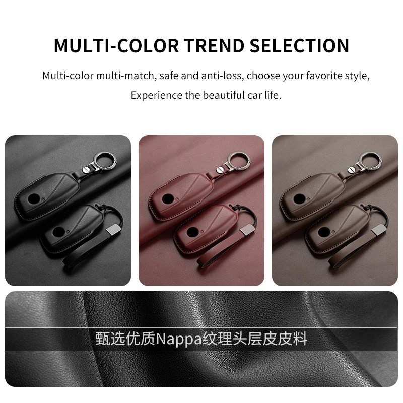 Luxury Leather Car Remote Key Case Cover Protector