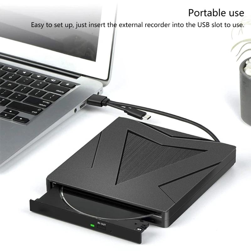 Multiunctional USB 3.0Type C External Optical Burners, Fast Speed DVD Player for Laptop Desktop Data Transfer
