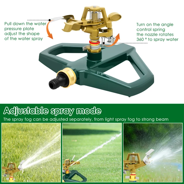 360° Automatic Rotating Lawn Sprinkler Adjustable Garden Irrigation System Large Area Coverage Water Sprinkler Watering Plants 4