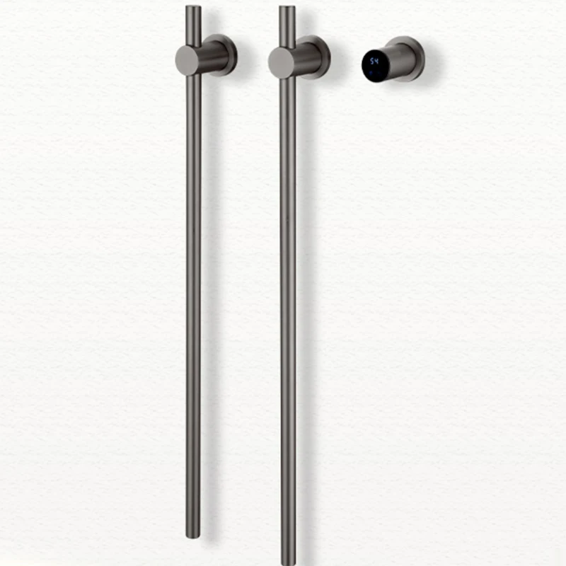 Carbon Fiber Vertical Electric Heated Towel Rack electric towel rack YCRAYS Hidden Black Bathroom Bath Gray Dryer Rail Warmer Wifi Touch Control