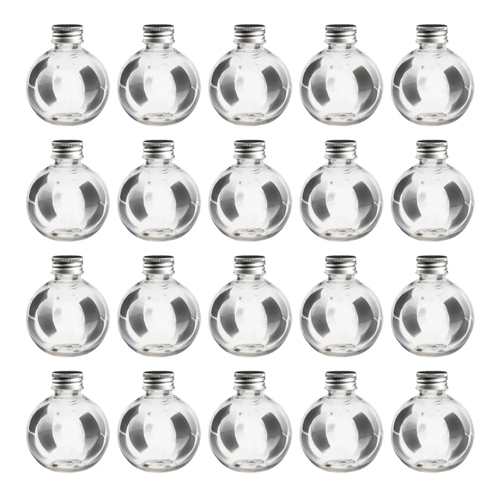 

Round Bulb Candy Jar Empty Plastic Refillable Candy Jar Clear Fillable DIY Drift Wishing Candy Jar Random Color For Cap