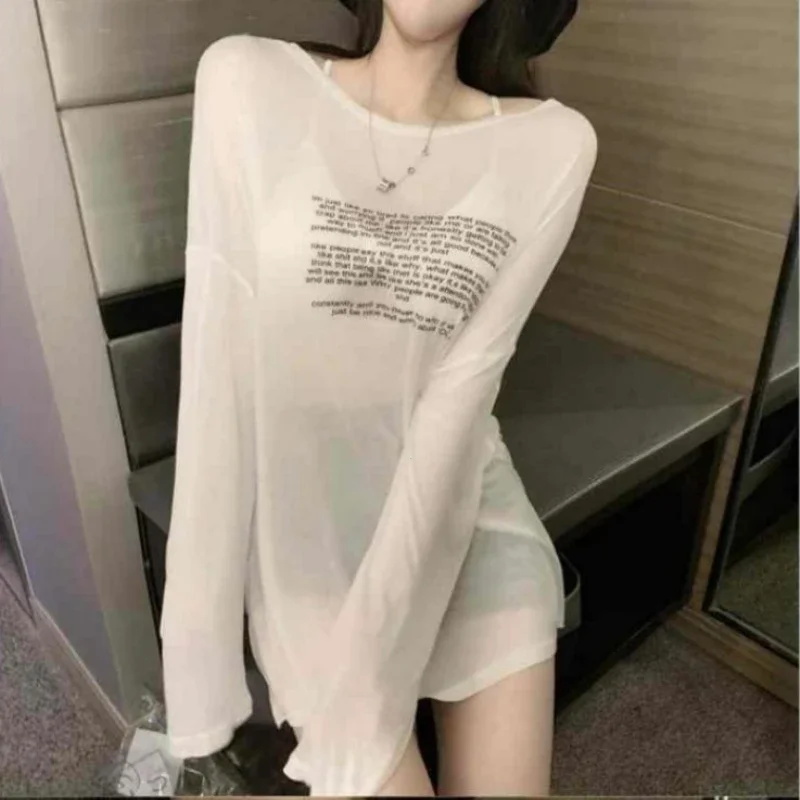 Vêtements d'été de Style coréen pour femmes, T-shirts amples et fins assortis avec tout, motif de lettres, Design Simple, hauts pour étudiants, nouvelle tendance 1 Vêtements d'été de Style coréen pour femmes, T-shirts amples et fins assortis avec tout, motif de lettres, Design Simple, hauts pour étudiants, nouvelle tendance 1