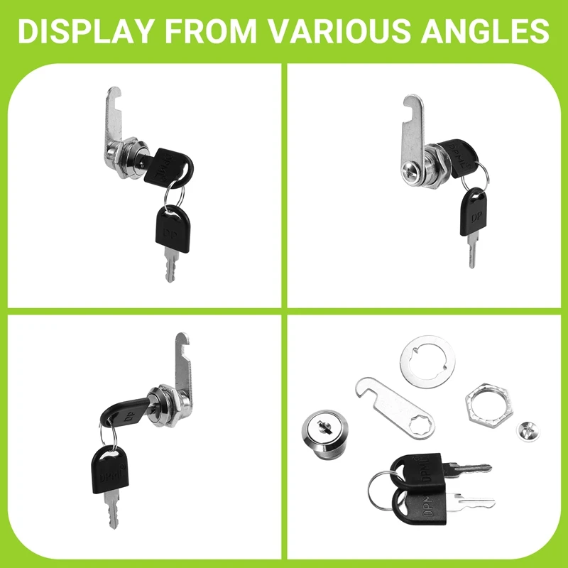 N15R-10 Set Security Lock Metal Cylinder Cabinet Locker Cam Lock With Keys Security Mailbox Drawer 16Mm