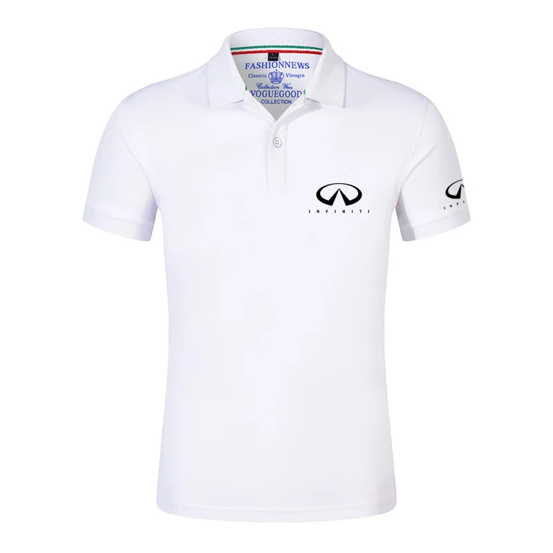 Description Picture 5 of itemInfiniti 2023 Men's Fashion Printing Summer Short Sleeves Solid Color Classic Casual Slim Ordinary Lapel Polo Shirt Tops