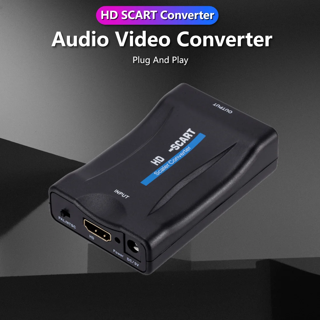 Supporto Convertitore Video Hd 1080P Compatibile Con Scart Hdmi Per Altoparlanti Per Computer Ipod Microfoni Plug And Play