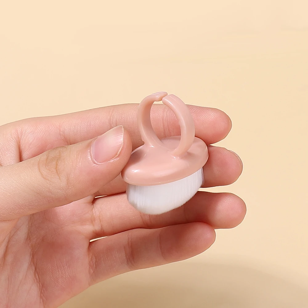 1Pcs Plastic Nails Art Dust Cleaning Brush Buckle Brush Oval Gel Dust Cleaning  Make Up Ring-shaped Brush Manicure Tools 5