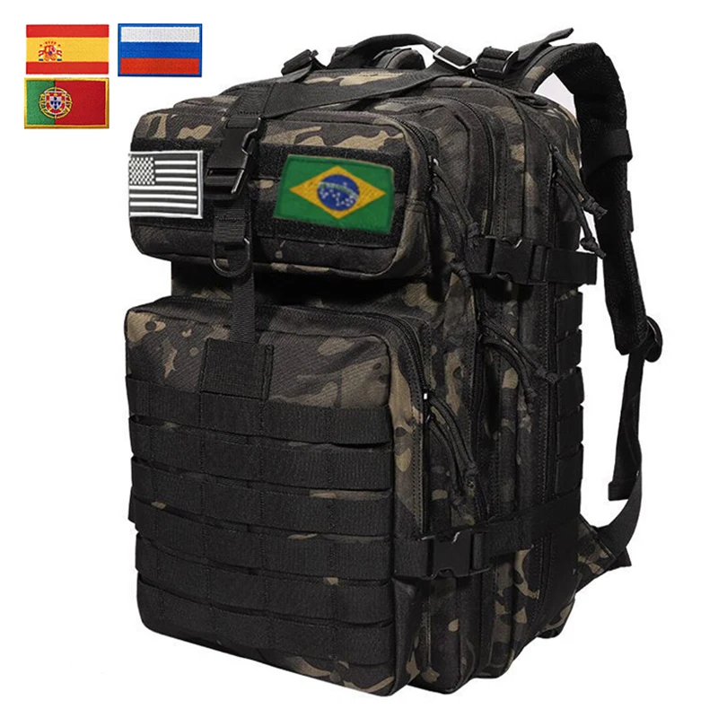 

OULYLAN 30L/50L Camping Bag Army Tactical Backpack Men Military Hiking Bags Assault Pack Outdoor Travel Rucksack with Flag Patch