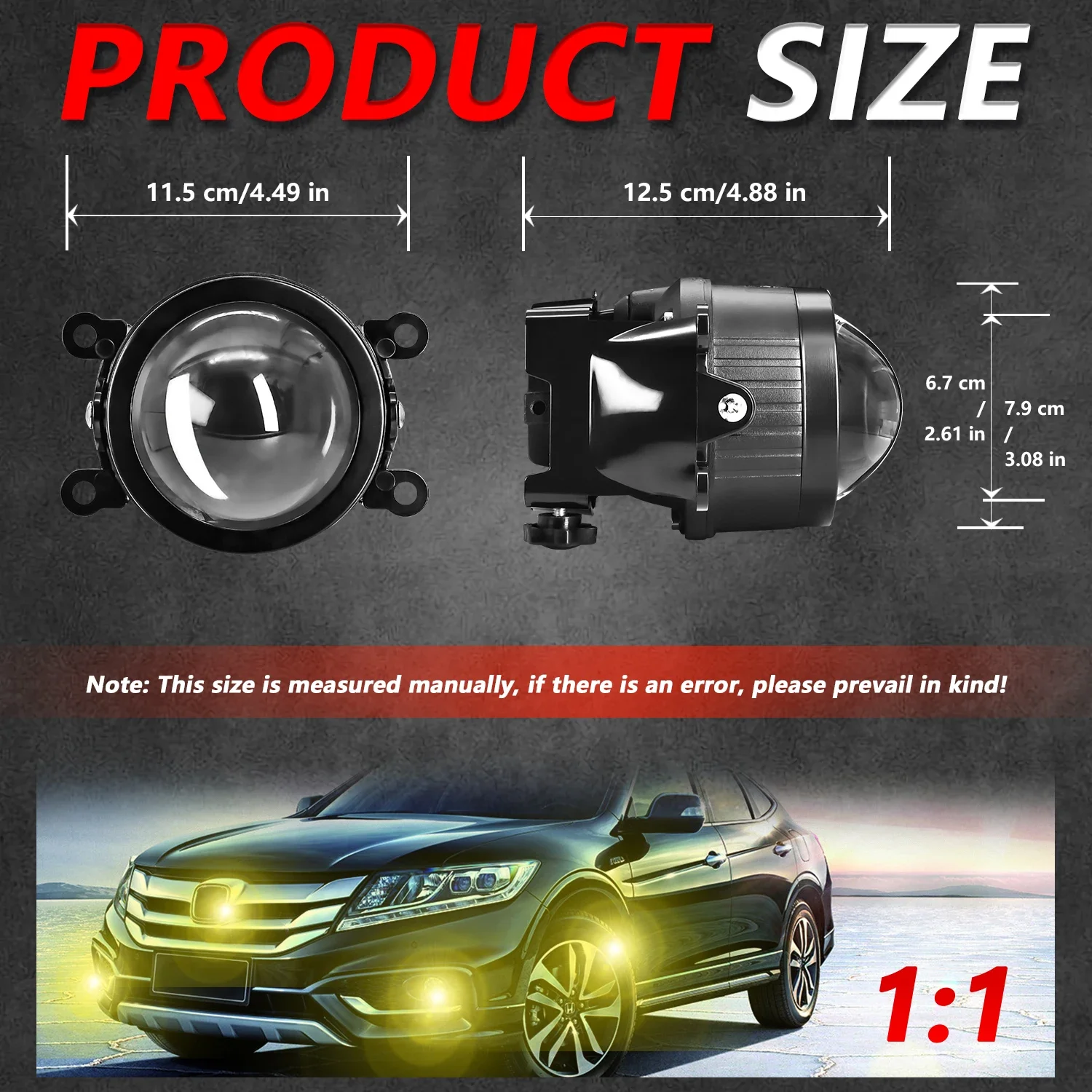 2PCS 3 Inch LED Lighthouse Projector Bifocal Lens 500W HID Bi-xenon High+Low Bea