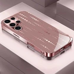Metallic Striped Pattern Tempered Glass Phone Case - iPhone 15 Plus (1)