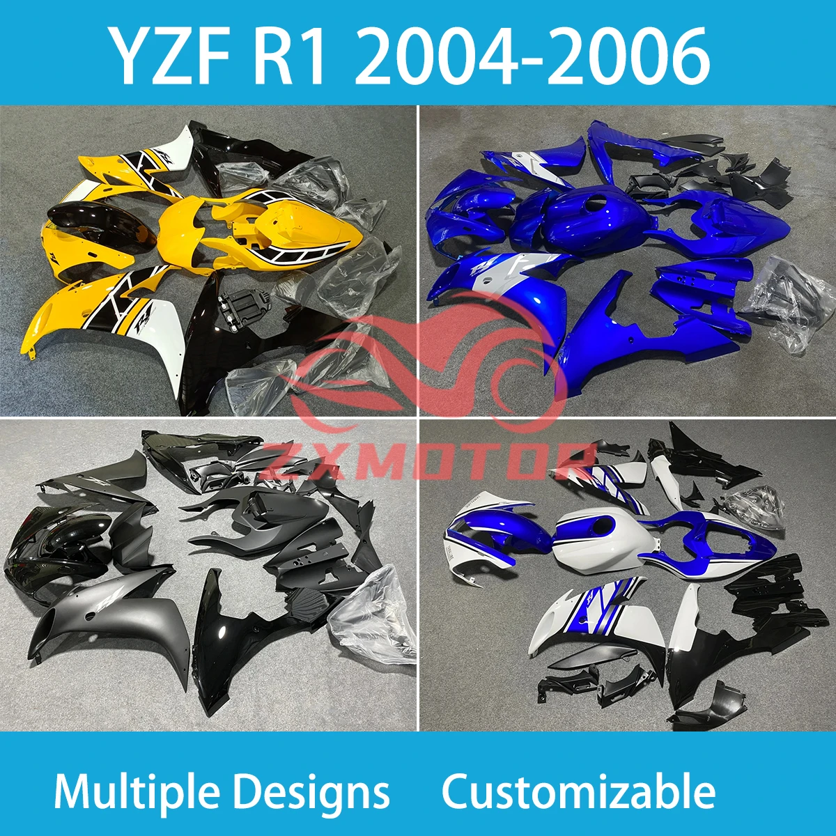 

Обтекатели для мотоциклов YAMAHA YZFR1 04 05 06 YZF R1 2004 2005 2006 Prime, комплект обтекателей для кузова на вторичном рынке