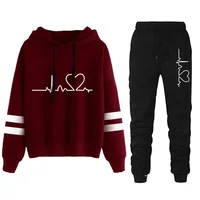 Daily Outdoor Autumn Winter Quality Women Tracksuit Hoodies Casual Single Piece Stripe Sweatshirt and Sweatpants Comfort Jogging - Image 5