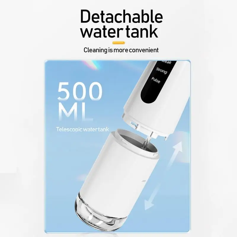 Cordless Oral Irrigator Portable Dental Water Flosser USB Rechargeable Waterproof Mouth Washing Machine 500ml for Home Travel 5