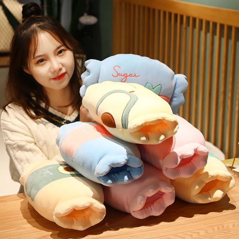 Children's plush pillow cute candy warm hands office nap pillow student small Girl Gift Pink