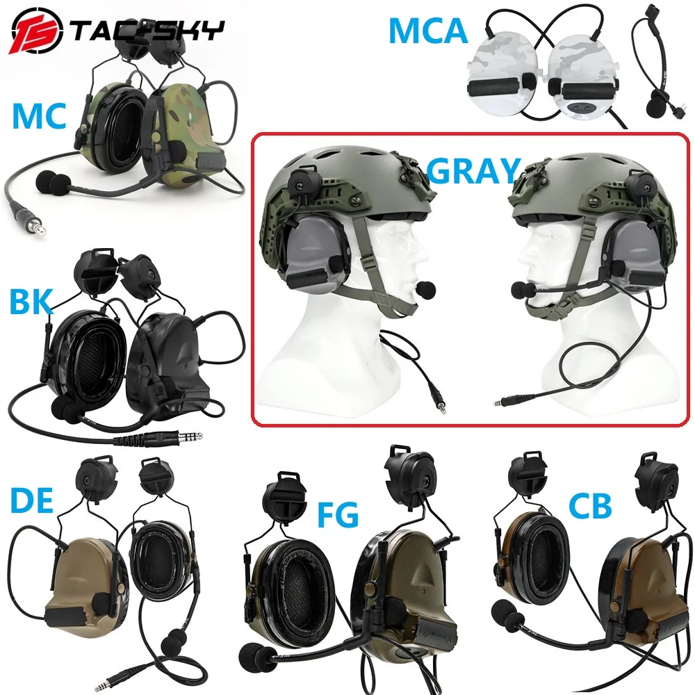 TAC -SKY COMTAC COMTAC II Helmet Bracket Edition Noise Reduction Military Shooting  Tactical Headset and PTT Tactical PTT u94ptt