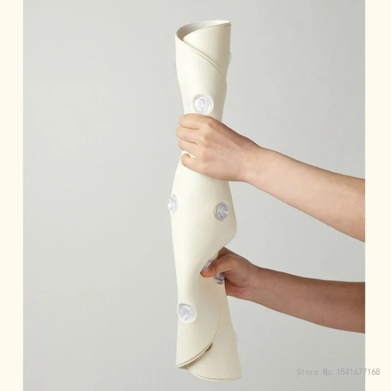 Creative Black White Light Luxury Pattern Circular Bathroom Anti-skid Floor Mat, Shower Suction Cup Children's PVC Foot Mat, 1Pc