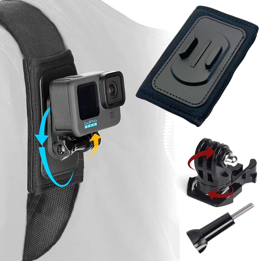 

360° Rotate Buckle Quick Release Backpack Shoulder Strap Mount for GoPro Hero 11 9 8 7 5 4 Dji Action 2 Action Camera Accessory