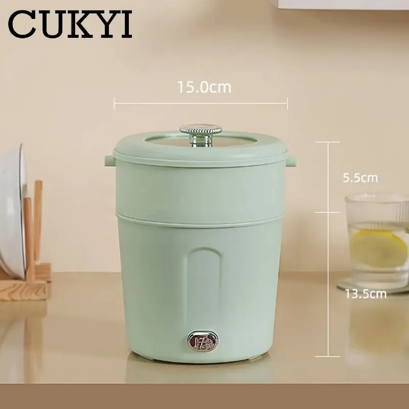 110V 220V 1L Multicooker With Steam Tray Ceramic glaze Non-stick Liner Instant Heating Noodles Boiling Pot One Button Control