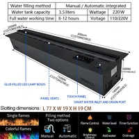 Умный 3D атомизационный электрический камин — сменяющаяся цветовая LED-пламя из пара, управление приложением и пультом, увлажнитель, автоматическая подача и слив воды, тихая работа, звук потрескивания дров, настенный/н — изображение 6
