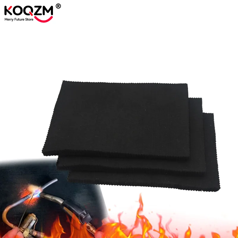 Welding Protective Blanket Graphite Felt Black Welding Protective Blanket Torch Shield Pack Protective Sheet Carbon Fiber High Temp 300*200mm Durable