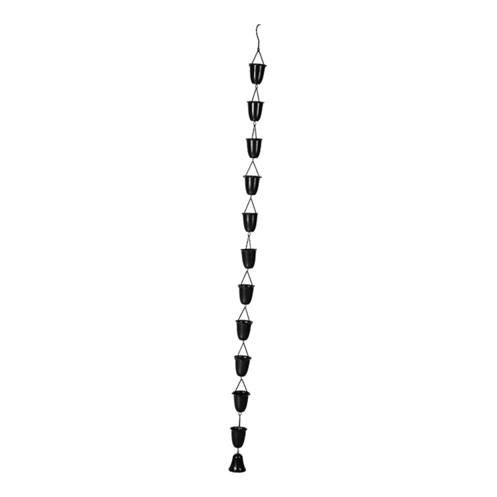 Black Metal Cup Rain Chain for Gutters 4