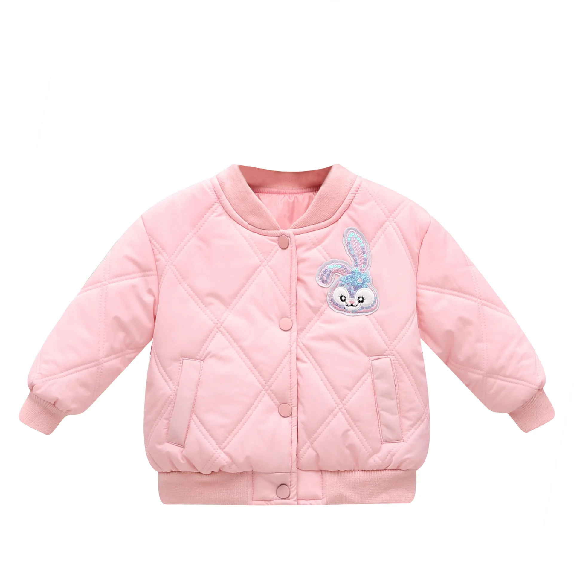 The new 2022 qiu dongthick jacket embroidered coat baby baseball uniform cotton-padded jacket coat to keep warm