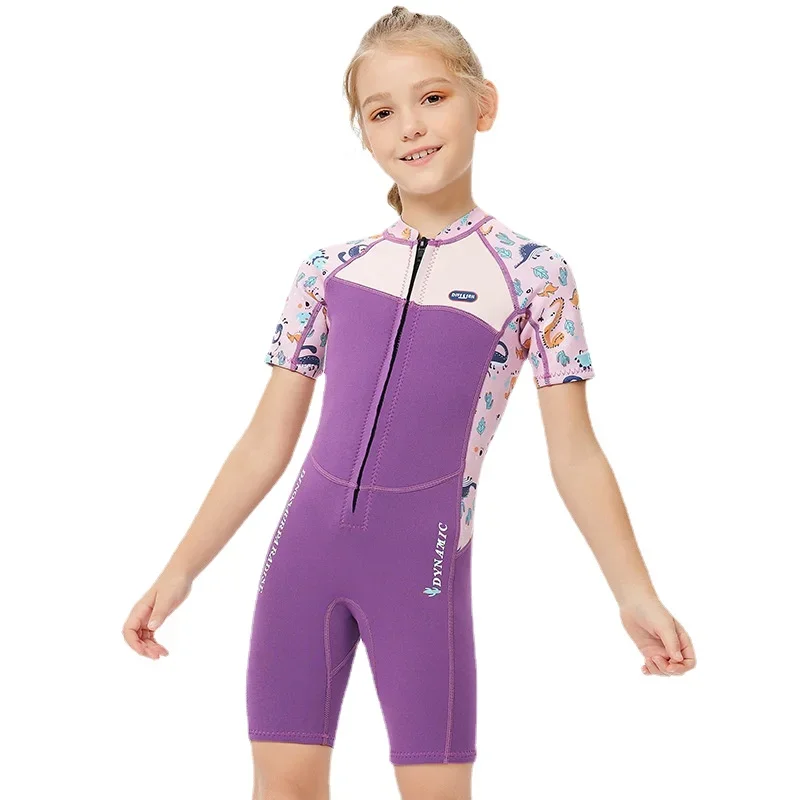 2.5MM Neoprene Wetsuits Kids Swimwears Long/Short Sleeves One-piece Warm Korean Swimsuit for Snorkeling Surfing Cold-proof
