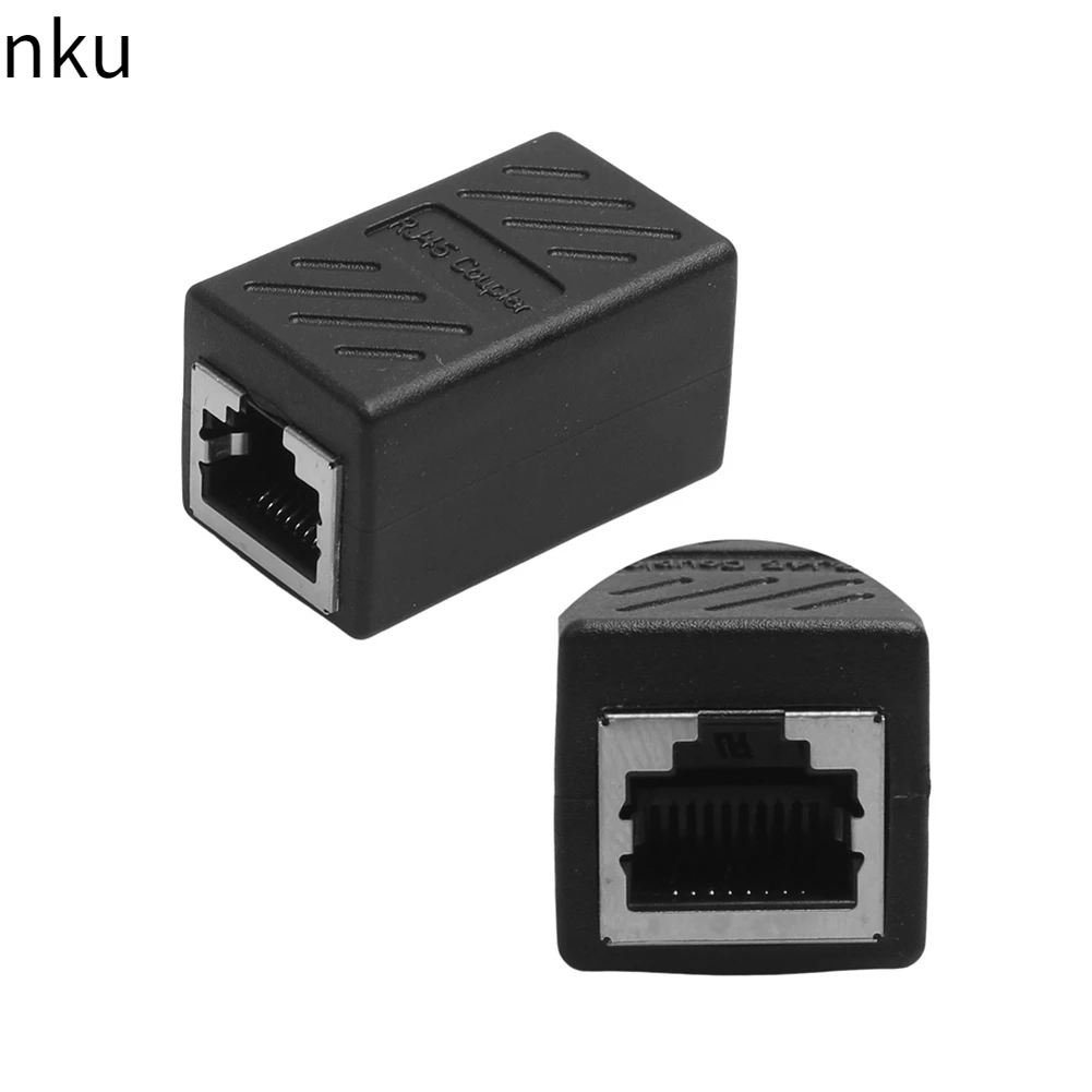 

Nku RJ45 Coupler Gigabit Ethernet Extender Cat7 Cat6 Cat5e Extension Cable Female To Female LAN Connector Network Adapter Black