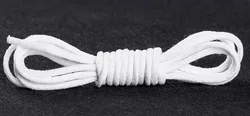 Premium Waxed Cotton and Leather Waterproof Shoelaces - 160cm (White)