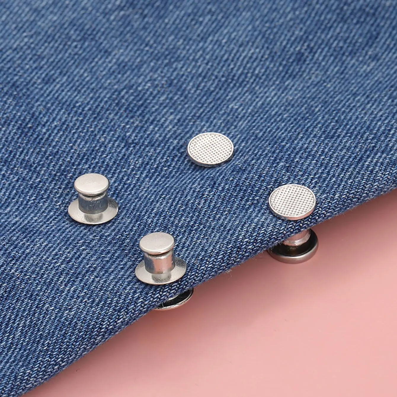 2pcs-Sets Metal Jeans Waist Buckle Adjustable Nail-free Snaps Fastener Button Detachable Waist Tightener Household