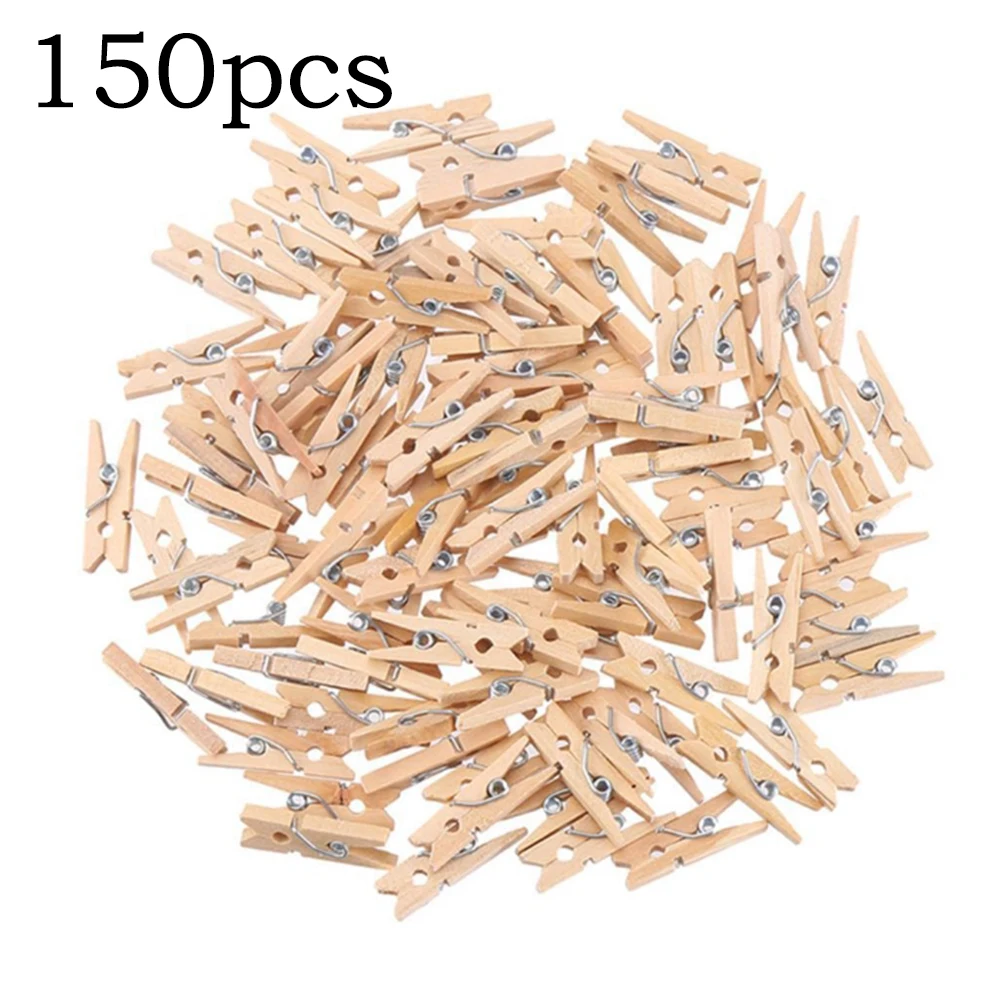 

50/100/150PCS Wooden Clip Crafts 25*3mm Hanging Photo Clips DIY Wedding Photo Party Wooden Clip Crafts Clothespins