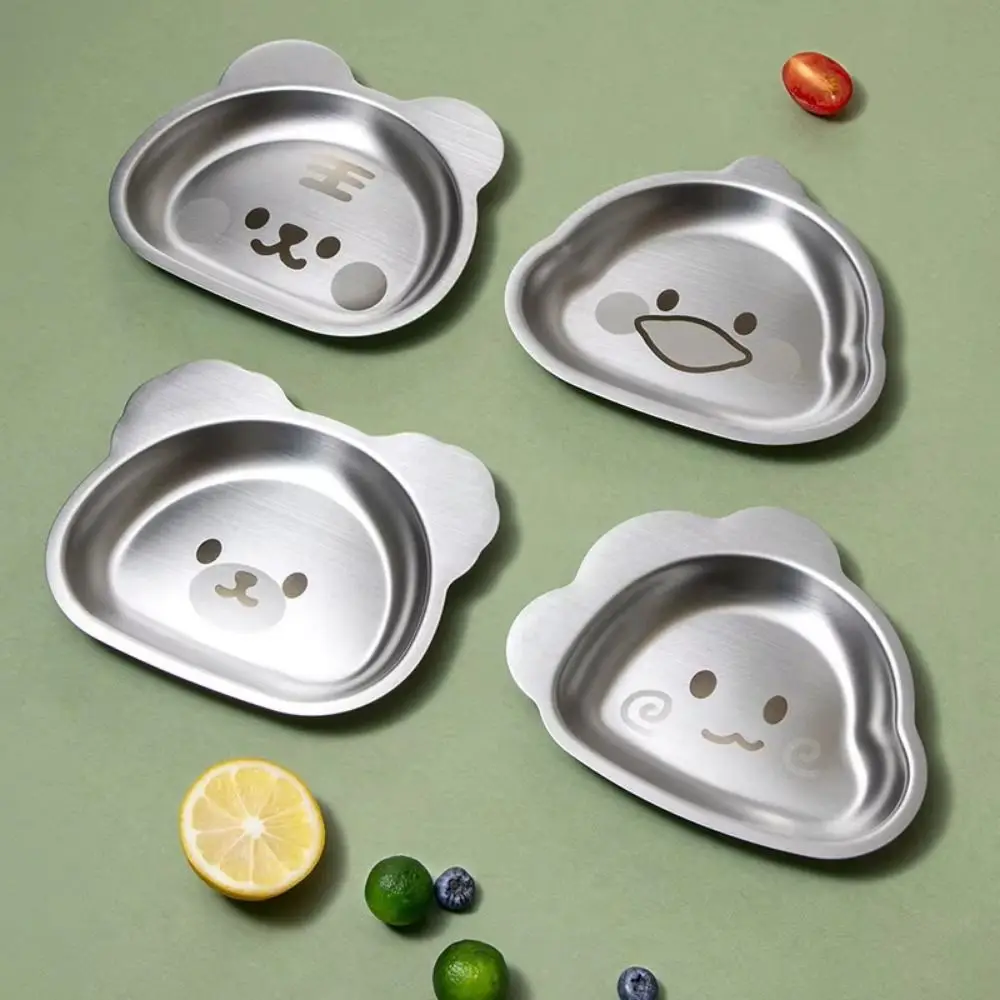Anti Scalding Cartoon Dinner Plate Anti-slip Flat Bottom Cute Baby Food Bowl Heat-resistant Food Grade Child Feeding Tray