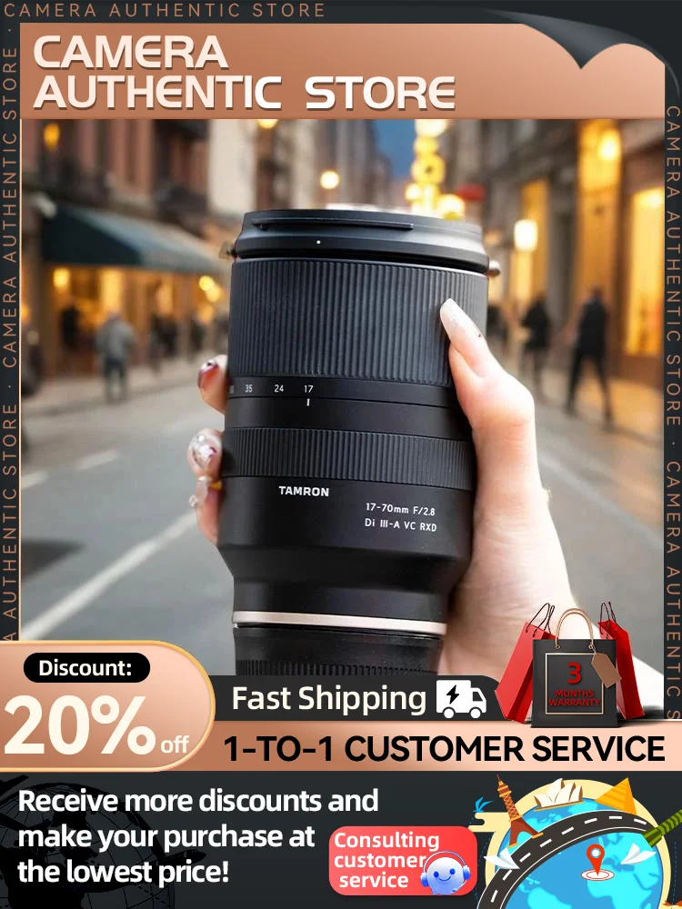Tamron 17-70mm F2.8 Di III-A VC RXD APS-C Mirrorless Camera Wide Angle Zoom Lens for Sony ZVE10 II A6700 Fujifilm XT4