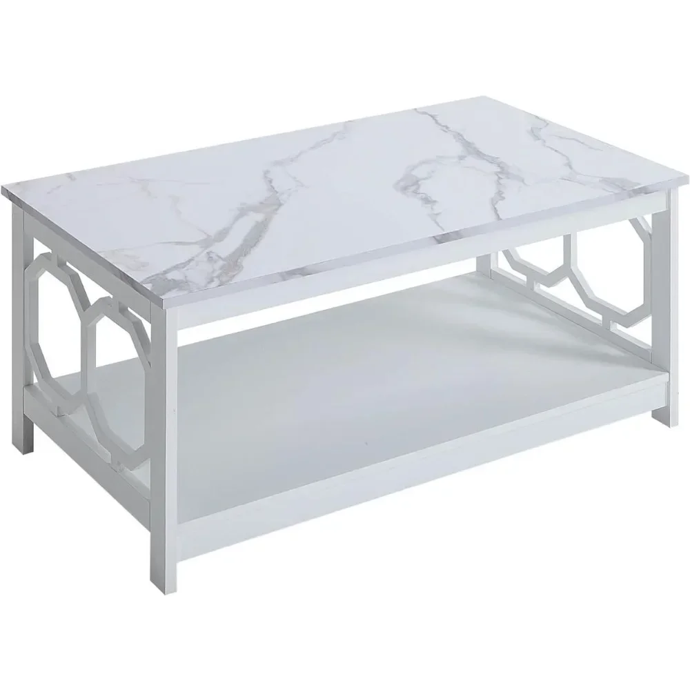 Dining Tables Basses White Faux Marble/White End Table Serving Coffee Omega Coffee Table With Shelf Hidden Storage Dolce Gusto ali̇nda coffee table white white