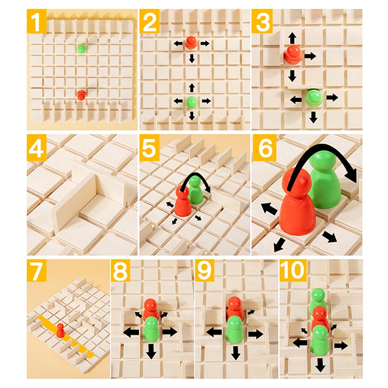 New 1Set Two-person Funny Parent-Child Interaction Game Board Game Puzzle Toys Chase And Intercept Battle Game Gifts