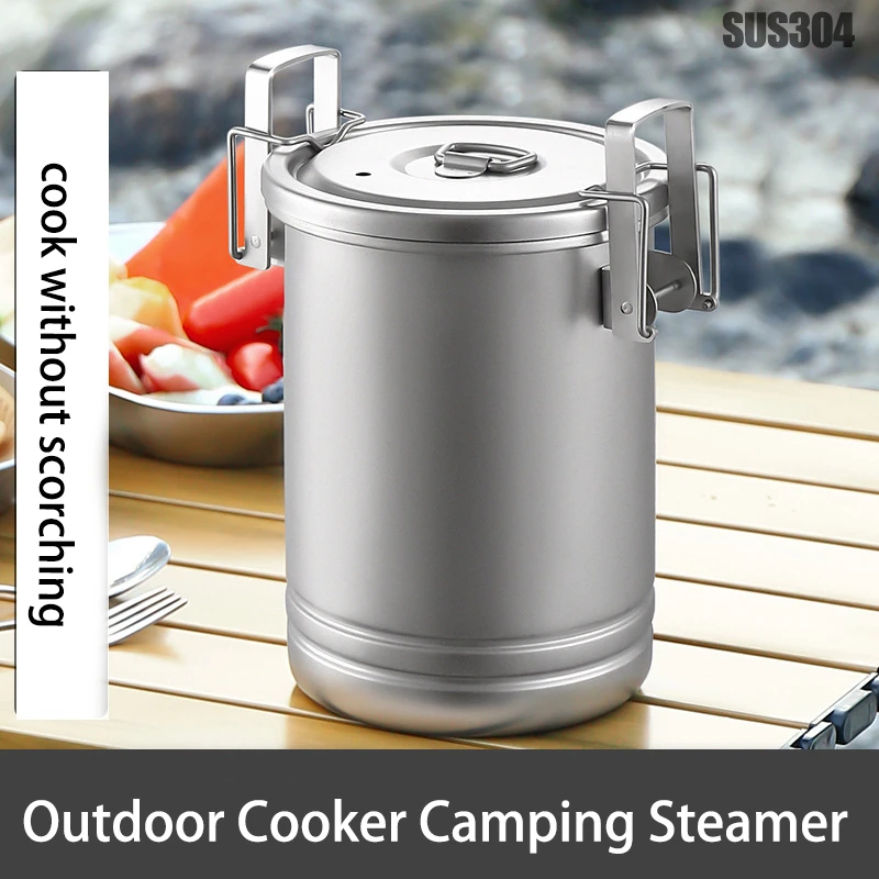 OutdoorMultifunctionalPotSetCampingCookingPotPlateUtensilSet
