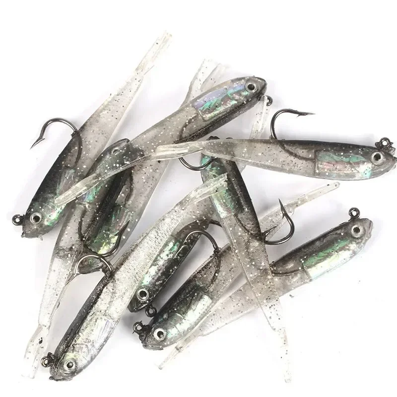 5/10/20Pcs Weicher Köder 7cm/6g Split Schwanz Blei Fisch Swimbaits mit Haken Silikon künstliche Angeln Köder für Salzwasser – Detail 1
