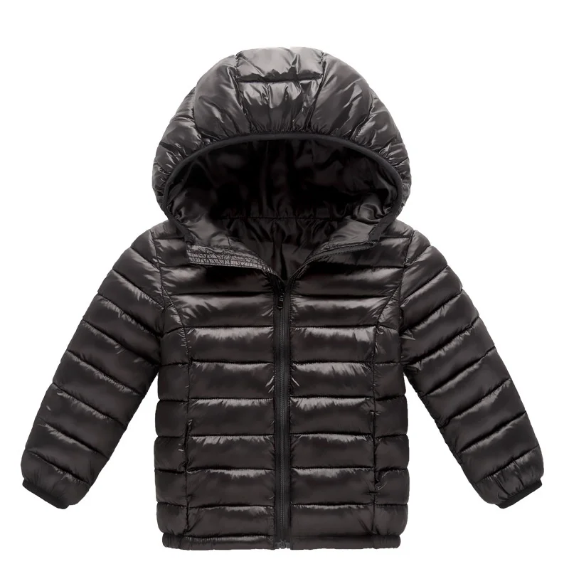Kids Winter Jackets - Boys Girls Hooded Windproof Coat | Solid Color Outerwear