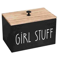 Wooden Tampon Holder Box Sanitary Napkin Storage Cotton Pads ganizer Feminine Product Case Bath Contain Shelves home storage box 1