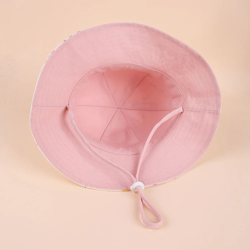 Flower Double Sided Children Bucket Hats Summer Baby Hat for Girls Toddler Fisherman Cap Outdoor Kids Beach UV Protection Hat