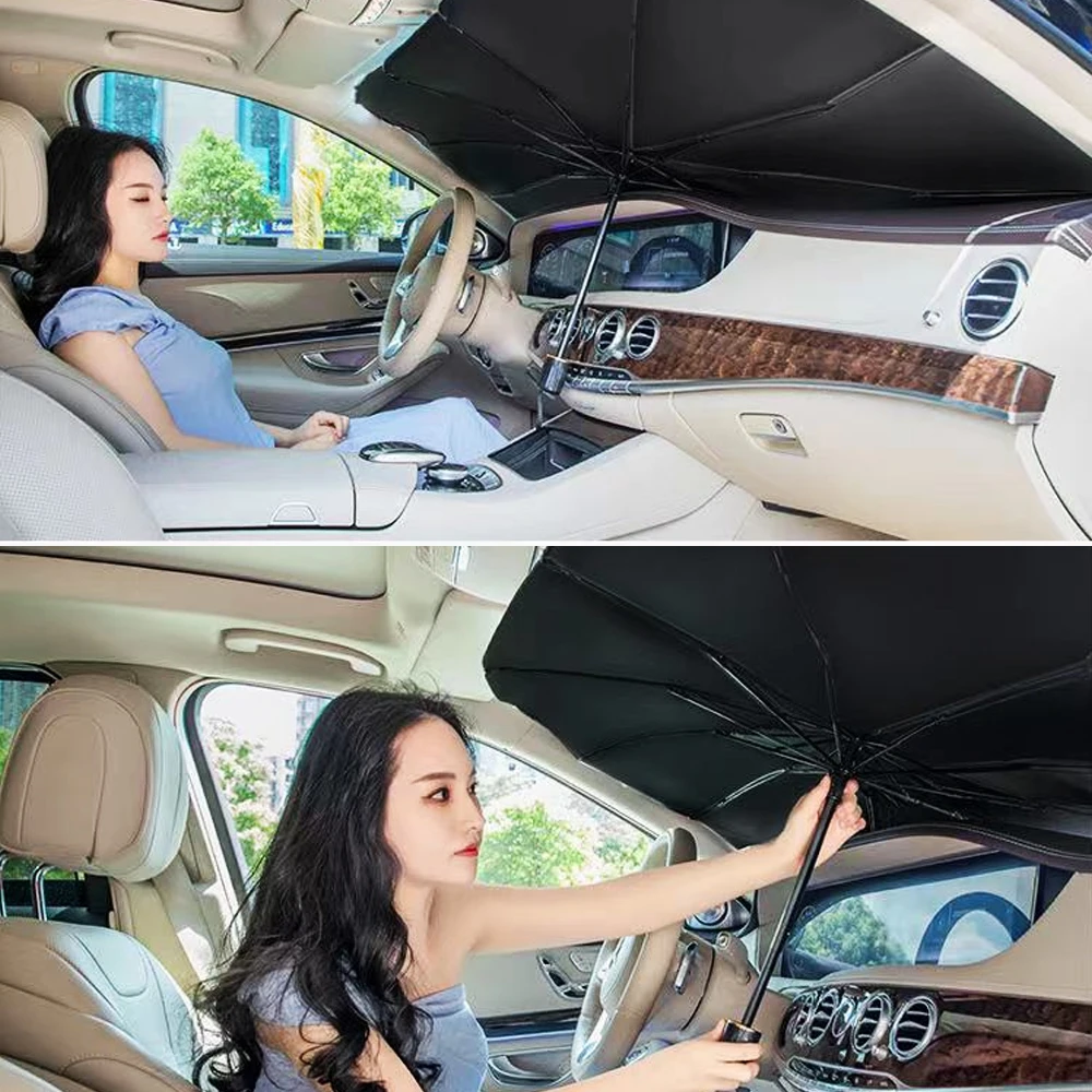 Car Sunshades Umbrella Car Windshield Sun Shade UV Protection Parasol Summer Sun Visor Interior Accessories for Auto Shading