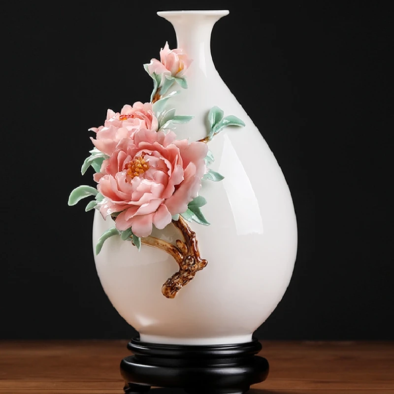 0048 Original Design Ceramic Handmade Vase Decoration Chinese Living Room Art Decoration Creative Birthday Gift Kiln Ceramic