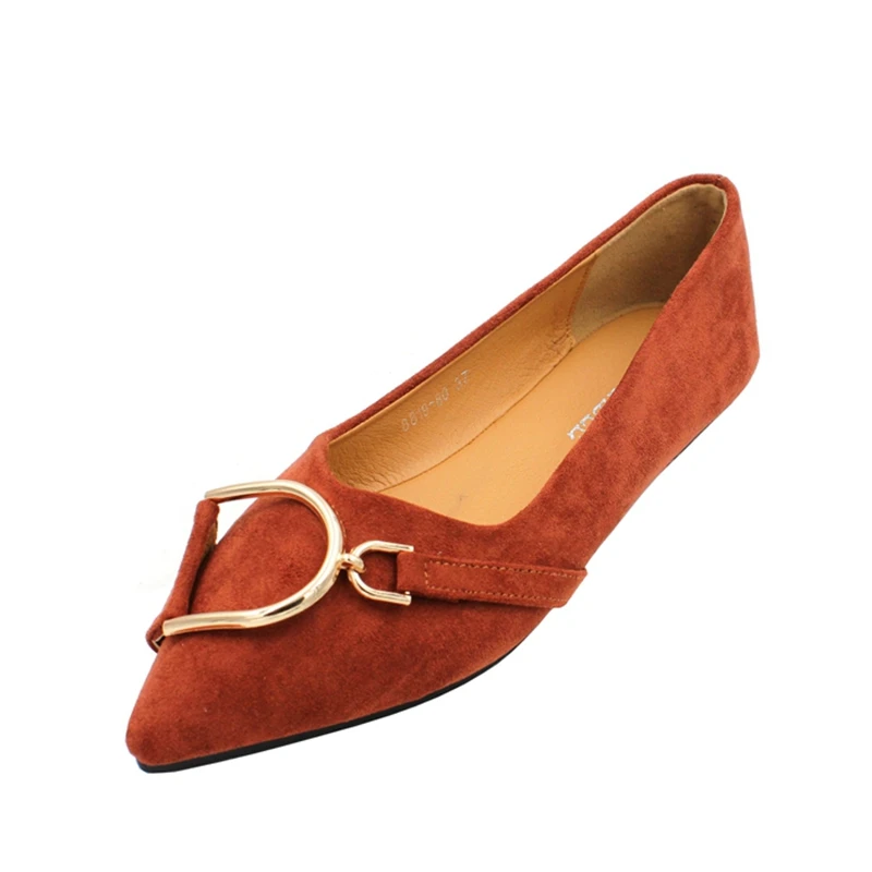 Flat Shoes Women's New Fashion Summer Autumn New Suede Surface Shallow Mouth Pointed Toe Large Size Women's Shoes 5