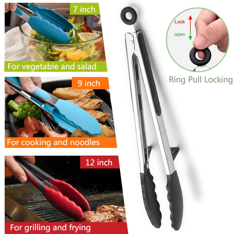 NEW OXO Good Grips 12" Stainless Steel Locking Tongs Nonslip