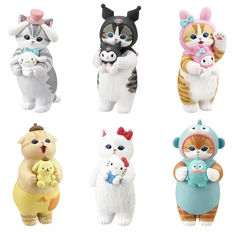 Mofusand X Sanrio Mini Kawaii Figur 6 Teile/los 5,1–5,4 cm Shark 